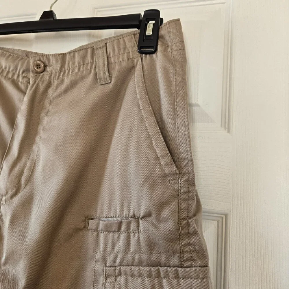 Roadblock Men's Khaki Cargo Multi-Pocket Shorts Size 32